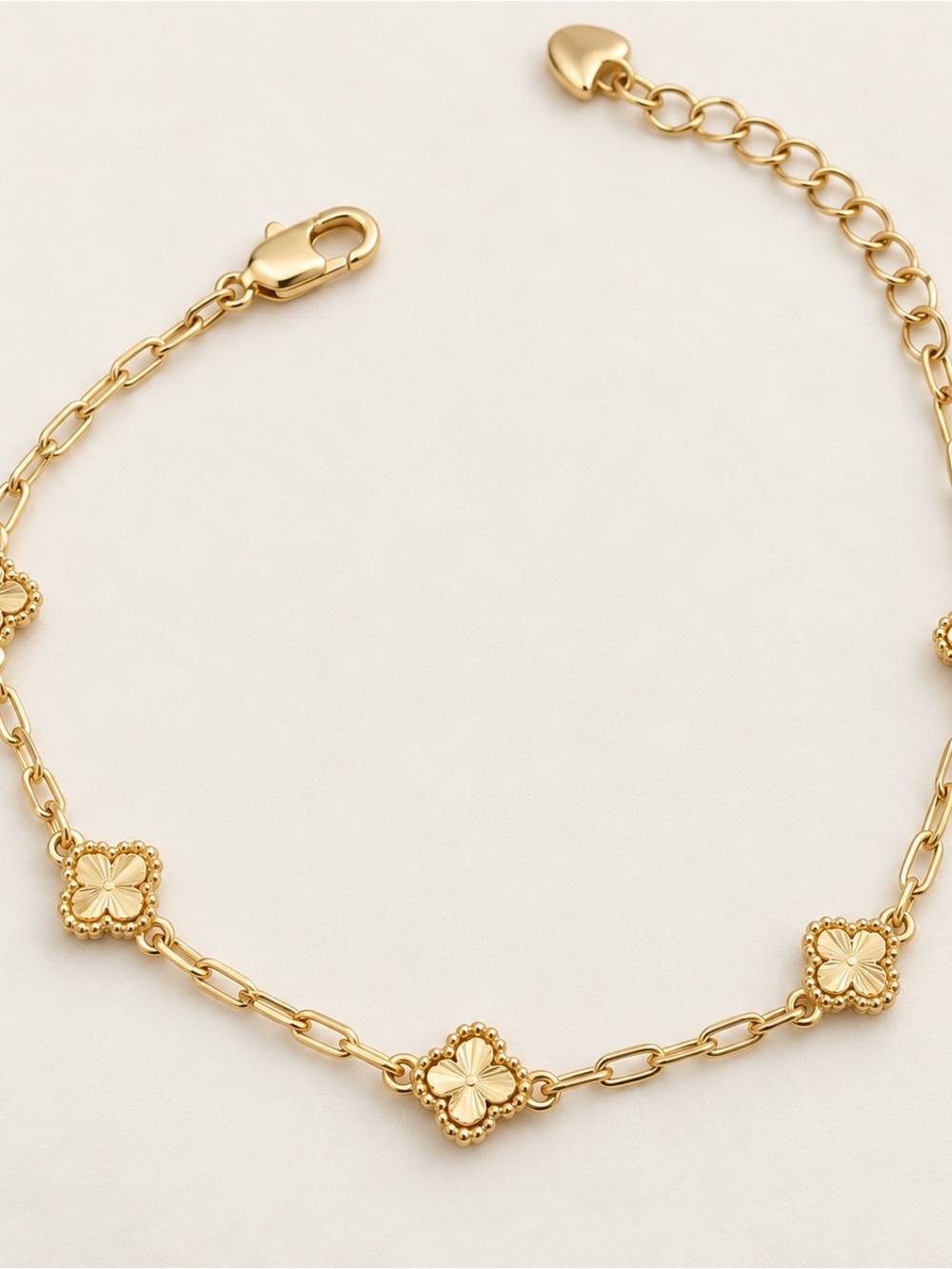 Gold Clover Link Bracelet - Women Jewelry